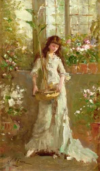 Ragazza in una serra